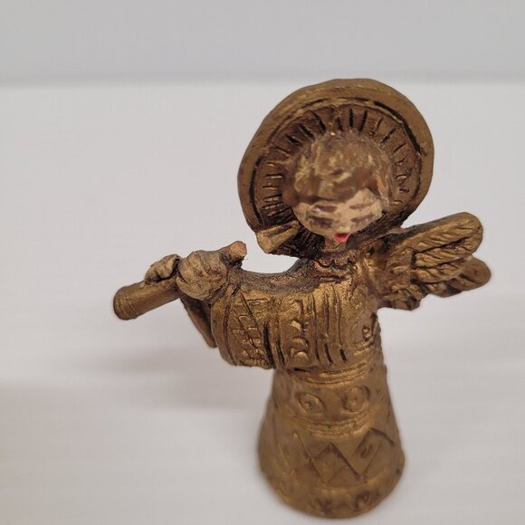 Gold Angels Hanging Instruments Lot 6 Italy Vintage 3 are 3'' & 3 are 3.75'' - Picture 10 of 14